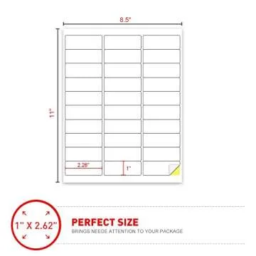 [100 Sheet, 3000 Labels] Address Mailing Shipping Amazon FBA Barcode Labels 1 x 2 5/8 30 Per Sheet for Laser/Inkjet Printer, 30-up