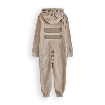 Pusheen Girls Onesie | All In One Fleece Loungewear | Pink Brown OR Character Options Cat Pajama Complete Set | Sherpa Hood