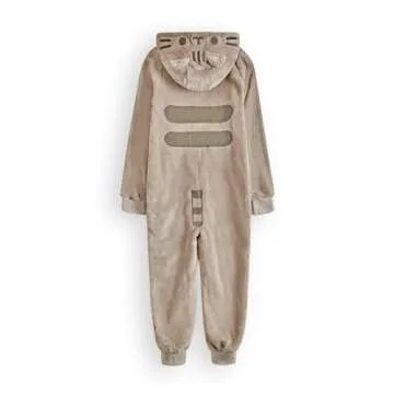 Pusheen Girls Onesie | All In One Fleece Loungewear | Pink Brown OR Character Options Cat Pajama Complete Set | Sherpa Hood