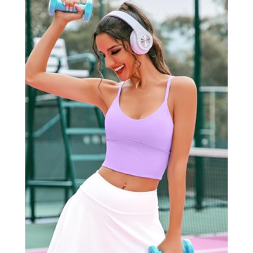 XUNYU Sports Bra Longline Crop Top for Women