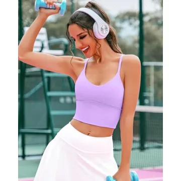 XUNYU Sports Bra Longline Crop Top for Women