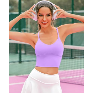 XUNYU Sports Bra Longline Crop Top for Women