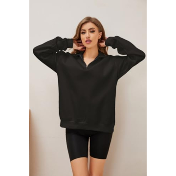 MISSACTIVER Women’s Oversized Quarter Zip Sweatshirt - Comfort Meets Style