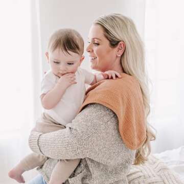 Konssy Muslin Baby Burp Cloths Sets for Unisex- 6 Pack Large 100% Cotton Burping Clothes for Newborn, Baby Girls and Boys