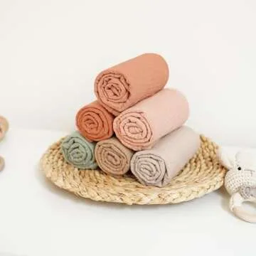 Konssy Muslin Baby Burp Cloths - Soft Absorbent Gift Set