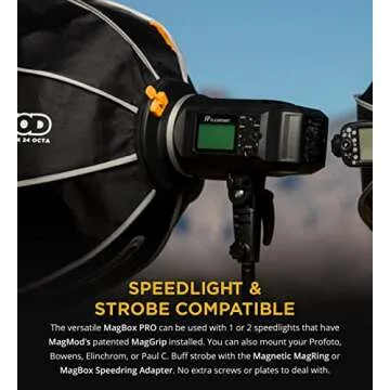 MagMod MagBox PRO 24" Octa Softbox with Integrated Gel Slot and Storage Pocket for Fabric Diffuser | Compatible with Speedlight Flashes and Strobes