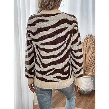 SweatyRocks Women's Color Block Knit Cardigan Sweater