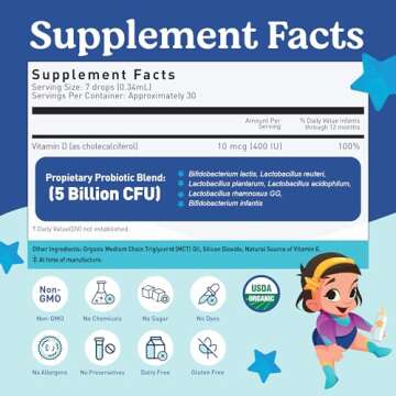 Lovebug Award Winning USDA Organic Probiotic for Infants & Babies | Helps with Colic, Reflux, Diarrhea, Constipation & Gas | Multi-Strain 5 Billion CFU | Liquid Drops | Ages 0-24 Months