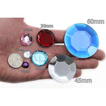 60mm Purple Amethyst H105 Large Acrylic Flat Back Rhinestones for Cosplay Costume Making, Props Embe...