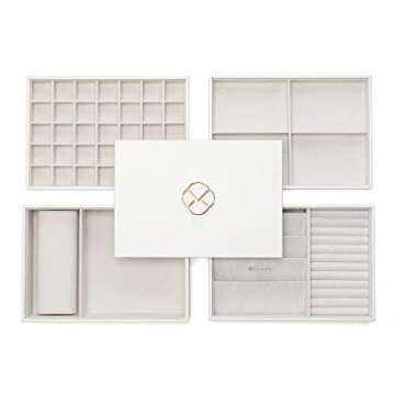 Vlando Stackable Jewelry Tray - Faux Leather Organizer