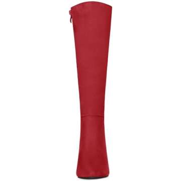Allegra K Stylish Red Knee High Stiletto Heel Boots