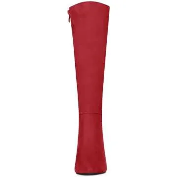Allegra K Stylish Red Knee High Stiletto Heel Boots
