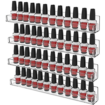 4PCS Acrylic Nail Polish Rack Set - Wall-Mounted Organizer for Beauty Products