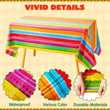 JOYIN 2 pcs Printed Plastic Tablecloth for Fiesta