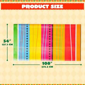 JOYIN 2 pcs Printed Plastic Tablecloth for Fiesta