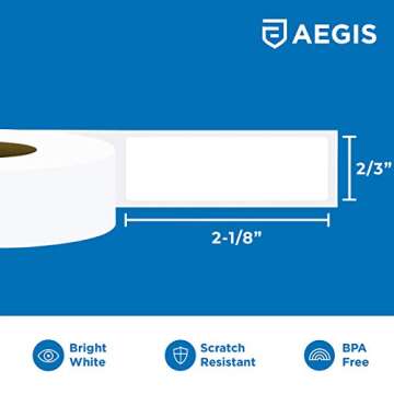 Aegis Adhesives DK-1204 Labels - 12 Rolls of Thermal Stickers for QL Printers