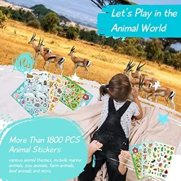 Sinceroduct Kids Animal Stickers: 1800+ Creative Fun