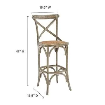 Modway Gear Rustic Farmhouse Bar Stool | Stylish & Comfortable