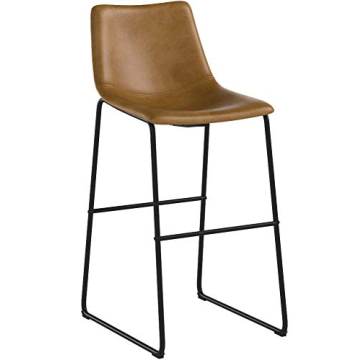 Walker Edison Urban Industrial Faux Leather Bar Chairs