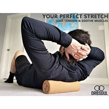 Orbsoul Cork Massage Roller - 100% All-Natural Spanish Cork, Eco-Friendly, for Muscle Pain and Tension Relief
