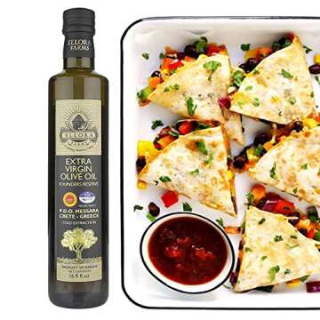 Ellora Farms, Greek Extra Virgin Olive Oil, Single Estate PDO Messara, Greece, Non GMO, cold-pressed, Polyphenol, Glass Bottle, 17 FL oz