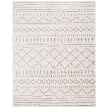 SAFAVIEH Arizona Shag Collection Area Rug - 9' x 12', Ivory & Beige, Moroccan Design, Non-Shedding &...