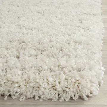 SAFAVIEH Arizona Shag Collection Area Rug - 9' x 12', Ivory & Beige, Moroccan Design, Non-Shedding & Easy Care, 1.6-inch Thick Ideal for High Traffic Areas in Living Room, Bedroom (ASG741A)