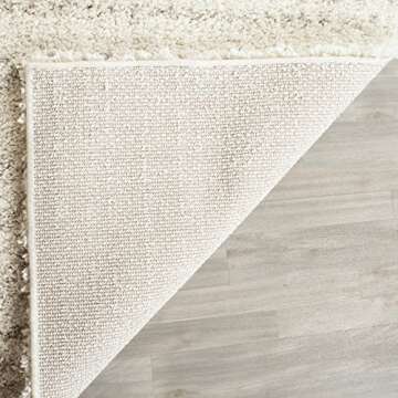 SAFAVIEH Arizona Shag Collection Area Rug - 9' x 12', Ivory & Beige, Moroccan Design, Non-Shedding & Easy Care, 1.6-inch Thick Ideal for High Traffic Areas in Living Room, Bedroom (ASG741A)