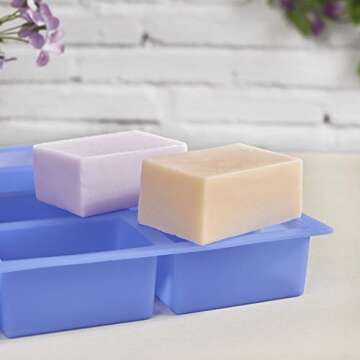 Thick Rectangle Silicone Soap Mold 4oz for Easy Soap Making