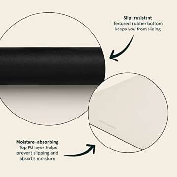 Retrospec Laguna Yoga Mat for Women & Men - Thick, Non Slip Exercise Mat for Home Workout, Quartz