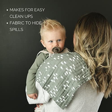 Mebie Baby Burp Cloths - Muslin, 3-Pack for Newborns
