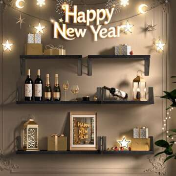 BAYKA Wall Shelves for Bedroom Decor, Floating Shelves for Wall Storage, Wall Mounted Rustic Wood Sh...