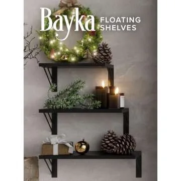 BAYKA Wall Shelves for Bedroom Decor, Floating Shelves for Wall Storage, Wall Mounted Rustic Wood Shelf for Books,Plants,Small Wall Shelf for Bathroom,Kitchen,Living Room(Black，Set of 3)