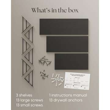 BAYKA Wall Shelves for Bedroom Decor, Floating Shelves for Wall Storage, Wall Mounted Rustic Wood Shelf for Books,Plants,Small Wall Shelf for Bathroom,Kitchen,Living Room(Black，Set of 3)