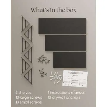 BAYKA Wall Shelves for Bedroom Decor, Floating Shelves for Wall Storage, Wall Mounted Rustic Wood Shelf for Books,Plants,Small Wall Shelf for Bathroom,Kitchen,Living Room(Black，Set of 3)