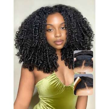 ISEE Glueless Wig with Kinky Curly Texture 18 Inch