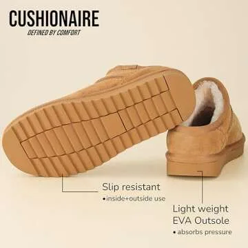 CUSHIONAIRE Suede Slip-On Slippers for Women