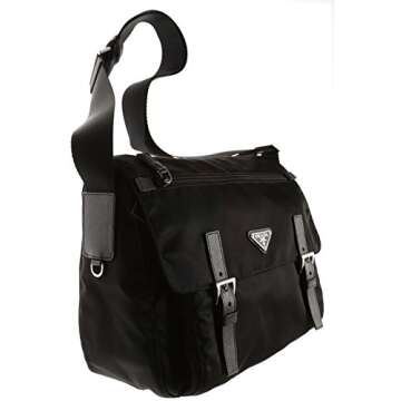 Prada Women's Black Nylon Fabric Crossbody Messenger Bag 1BD671