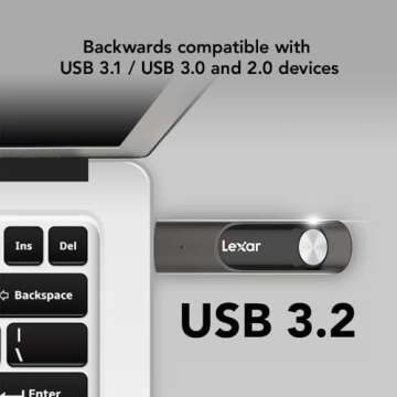Lexar USB 3.2 Flash Drive - 128GB P30, Fast Storage