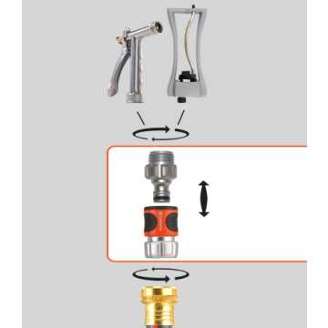 Gardena (39042-M Heavy Duty 4 Piece Premium Metal Quick Connector Garden Hose Starter Set - Quick Connect Water Fittings and Accessories in Seconds. Includes Male and Female Leak Free adapters