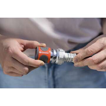 Gardena (39042-M Heavy Duty 4 Piece Premium Metal Quick Connector Garden Hose Starter Set - Quick Connect Water Fittings and Accessories in Seconds. Includes Male and Female Leak Free adapters