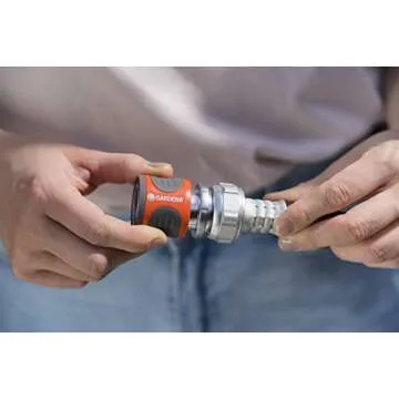 Gardena (39042-M Heavy Duty 4 Piece Premium Metal Quick Connector Garden Hose Starter Set - Quick Connect Water Fittings and Accessories in Seconds. Includes Male and Female Leak Free adapters