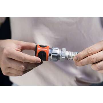 Gardena (39042-M Heavy Duty 4 Piece Premium Metal Quick Connector Garden Hose Starter Set - Quick Connect Water Fittings and Accessories in Seconds. Includes Male and Female Leak Free adapters