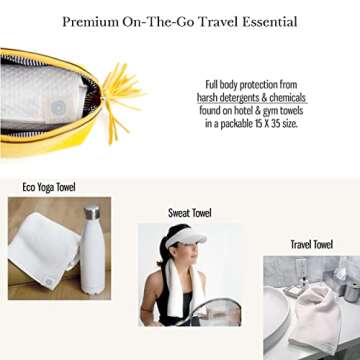 Organic Cotton Bamboo Viscose Face Towel Luxury Care for Sensitive Skin & Natural Hair Drying Made in USA Ultra Soft Absorbent Eco Travel 15 X 35