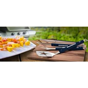 YouTheFan NFL Dallas Cowboys Spirit Series 3-Piece BBQ Set - Stainless Steel, 22" x 9"