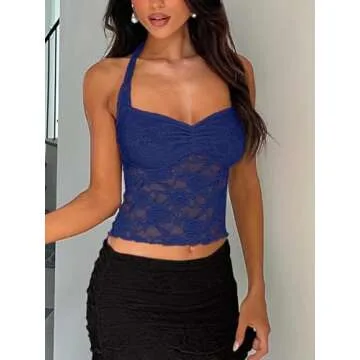 REORIA Women's Lace Crop Top - Stylish Summer Essential