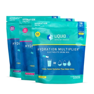 Liquid I.V.® Hydration Multiplier® - Hydration Hero Bundle - Passion Fruit, Lemon Lime, & Acai Ber...