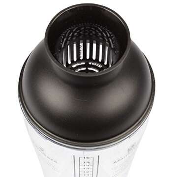 16oz Large Cocktail Shaker Bar Set- Includes Measuring Jigger, Strainer, 6 Printed Mixed Drink Recipe Measurements on Bottle- Fun Bartender Kit for Mojitos, Martinis & More-Great for Holiday Parties