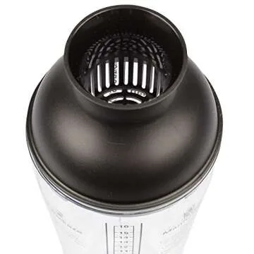 16oz Large Cocktail Shaker Bar Set- Includes Measuring Jigger, Strainer, 6 Printed Mixed Drink Recipe Measurements on Bottle- Fun Bartender Kit for Mojitos, Martinis & More-Great for Holiday Parties