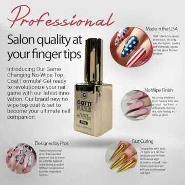 Gotti Nails Gel Top Coat - No Wipe Non Yellowing Stain Resistant